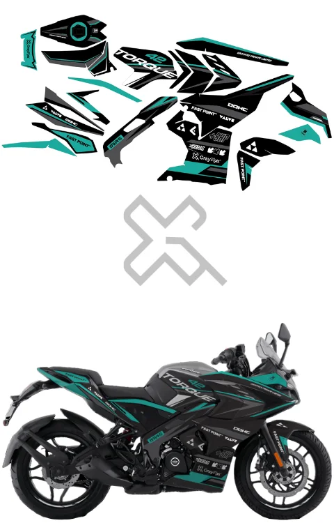 Torque Edition Full Body Sticker Compatible with Pulsar RS 200 | Made In Premium Gloss Vinyl With FPF(Fade Protection Film), Water Proof, Precut Sticker, Pack Of 1 Compatible with Both Side